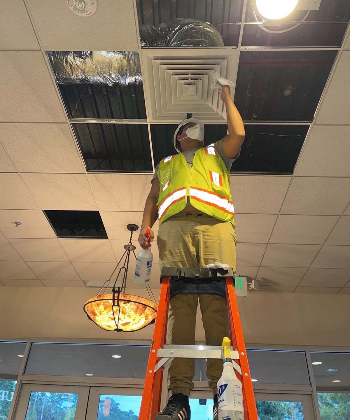 Commercial building HVAC cleaning